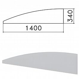 Экран-перегородка "Монолит", 1400х16х340 мм, БЕЗ ФУРНИТУРЫ (код 640237), серый, ЭМ21.11 - Фото предпросмотра