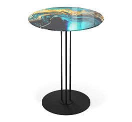 Столик кофейный Sheffilton SHT-CT55/H43 королевский синий/черный муар - Фото предпросмотра