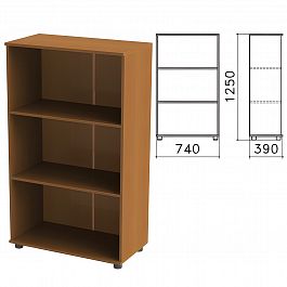 Шкаф (стеллаж) "Монолит", 740х390х1250 мм, 2 полки, цвет орех гварнери, ШМ51.3 - Фото предпросмотра