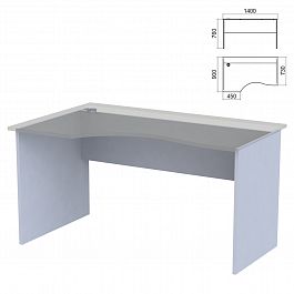 Стол эргономичный ЧАСТЬ 2 "Арго", 1400х900х760 мм, левый/правый, серый - Фото предпросмотра