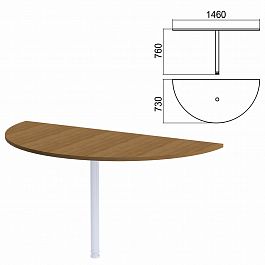 Стол приставной полукруг "Арго", 1460х730 мм, БЕЗ ОПОРЫ, орех - Фото предпросмотра