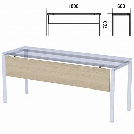 Царга к столам на металлокаркасе "Арго", шириной 1800 мм, ясень шимо - Фото предпросмотра