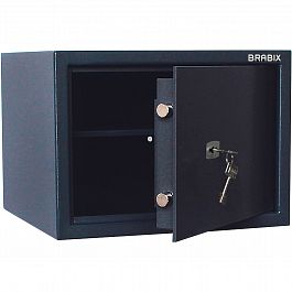 Сейф BRABIX "КМ-310", 310х430х375 мм, 20 кг, ключевой замок + полка, крепление к стене, 291166 - Фото предпросмотра