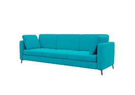 Brasco Диван трехместный BRS-3 Teddy 133/Металл Черный 2450*800*840 - Фото предпросмотра