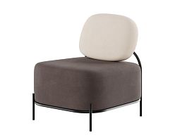 Jive Диван одноместный JVE-1 Velvet lux 58/Velvet lux 100/Металл Черный 670*720*770 - Фото предпросмотра