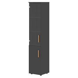 Шкаф колонка комбинированая (L) с топом FHC 40.2(L) Черный графит/Черный графит 404х429х1983 FORTA - Фото предпросмотра