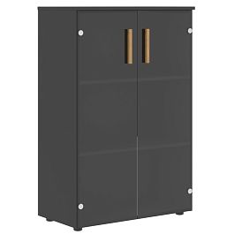 Шкаф со стеклянными дверьми и топом FMC 80.2 Прозрачное/Черный графит 802х429х1213 - Фото предпросмотра