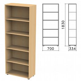 Шкаф (стеллаж) "Канц", 700х330х1830 мм, 4 полки, цвет бук невский, ШК31.10 - Фото предпросмотра
