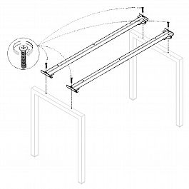 Траверса стола на металлокаркасе "Арго", КОМПЛЕКТ 2 шт., для ширины 1800 мм - Фото предпросмотра