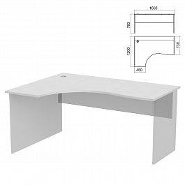 Стол эргономичный ЧАСТЬ 1 "Арго", 1600х1200х760 мм, левый, серый - Фото предпросмотра