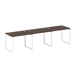 Metal System Quattro Р. ст. на 3 раб. места на О-образном м/к 50БО.СМ-3.1 Венге/Белый металл 3000*720*750 - Фото предпросмотра