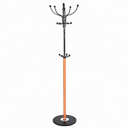 Вешалка-стойка BRABIX "CR-318", металл/мрамор, 1,8 м, на диске диаметром 36 см, 5 крючков+4 дополнительных, орех, 601743 - Фото предпросмотра