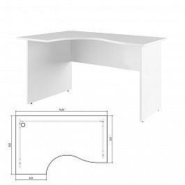 Стол эргономичный левый Trend 140x90x75 белый - Фото предпросмотра