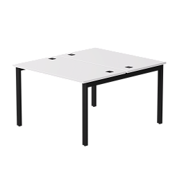 Бенч-система на 2 места Everprof EVO на металлокаркасе 1180х670(1370)x755 Белый/Черный - Фото предпросмотра