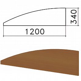 Экран-перегородка "Монолит", 1200х16х340 мм, БЕЗ ФУРНИТУРЫ (код 640237), орех гварнери, ЭМ20.3 - Фото предпросмотра