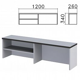 Надстройка для стола письменного "Монолит", 1200х260х340 мм, 1 полка, цвет серый, НМ37.11 - Фото предпросмотра