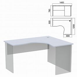 Стол компактный ЧАСТЬ 1 "Арго", 1400х1200х760 мм, правый, серый - Фото предпросмотра