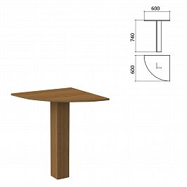 Стол приставной угловой "Бюджет", 600х600х740 мм, орех французский, 402664-190 - Фото предпросмотра