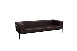 Flex Диван трехместный FLX-3 Latte Lux 405/Металл Черный 2100*915*690 - Фото предпросмотра
