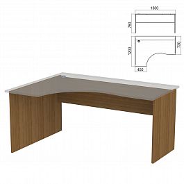 Стол эргономичный ЧАСТЬ 2 "Арго", 1600х1200х760 мм, левый/правый, орех - Фото предпросмотра