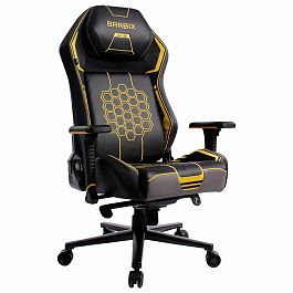 Кресло BRABIX PREMIUM "Tanos GM-180", мультиблок, 4D подлокотники, литой поролон, черное/желтое, 532953 - Фото предпросмотра