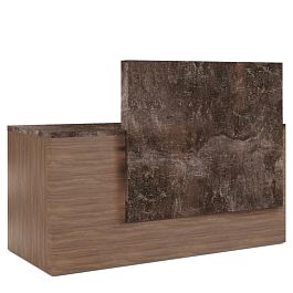 Стойка ресепшн левая B-tone 160x70x115 дуб урбан бетон темный - Фото предпросмотра