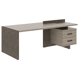 Стол СФ-531302 Дрифтвуд \Бетон чикаго тем\Графит 2200х961х840 WOOD&STONE - Фото предпросмотра