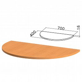 Стол приставной полукруг "Фея", 700х400х750 мм, БЕЗ ОПОРЫ, орех милан,ПФ10.5 - Фото предпросмотра