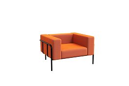 Flex Диван одноместный FLX-1 Velvet Lux 72/Металл Черный 1100 *915*690 - Фото предпросмотра
