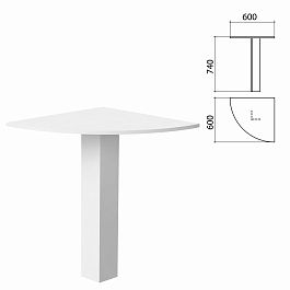 Стол приставной угловой "Бюджет", 600х600х740 мм, белый, 402664-290 - Фото предпросмотра