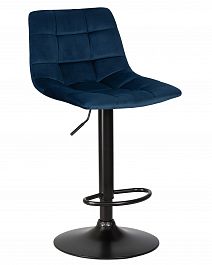 Стул барный DOBRIN TAILOR BLACK (синий велюр (MJ9-117)) - Фото предпросмотра