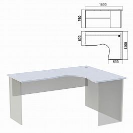 Стол компактный ЧАСТЬ 1 "Арго", 1600х1200х760 мм, правый, серый - Фото предпросмотра